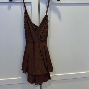 Brown mini dress